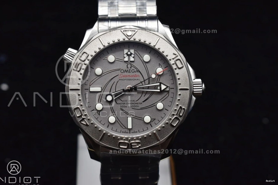 Dial A8807 VSF 300M 1:1 Edition Seamaster Platinum SS on Gray Best Bracelet 007 0405